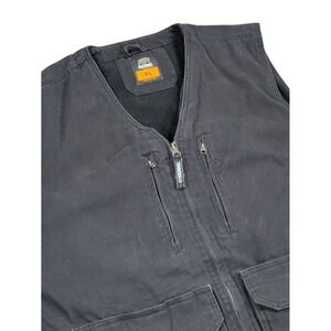 Berne Concealed Carry Vest Mens XL Black Fleece Lined Cotton Canvas CCW Workwear